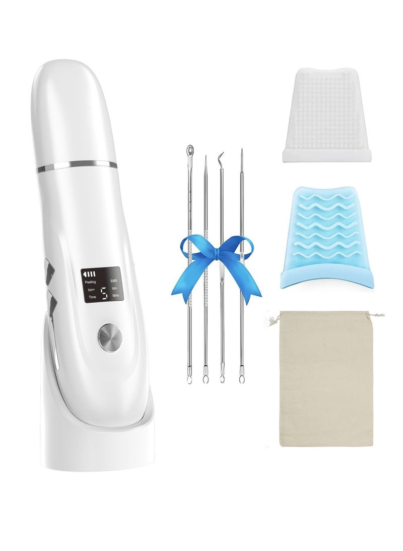 Generic SHENBARBER EMS Ultrasonic Facial Skin Scrubber, Electric Blackhead Remover, Electric Spatula Wrinkle Remover, Comedones Extractor for Deep Facial Cleaning, 4 Modes, LCD Display - Image 1