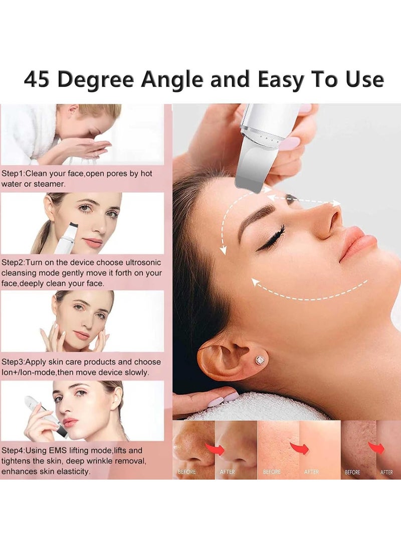 Generic SHENBARBER EMS Ultrasonic Facial Skin Scrubber, Electric Blackhead Remover, Electric Spatula Wrinkle Remover, Comedones Extractor for Deep Facial Cleaning, 4 Modes, LCD Display - Image 3