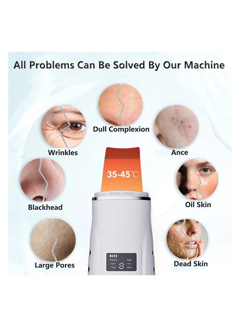 Generic SHENBARBER EMS Ultrasonic Facial Skin Scrubber, Electric Blackhead Remover, Electric Spatula Wrinkle Remover, Comedones Extractor for Deep Facial Cleaning, 4 Modes, LCD Display - Image 4