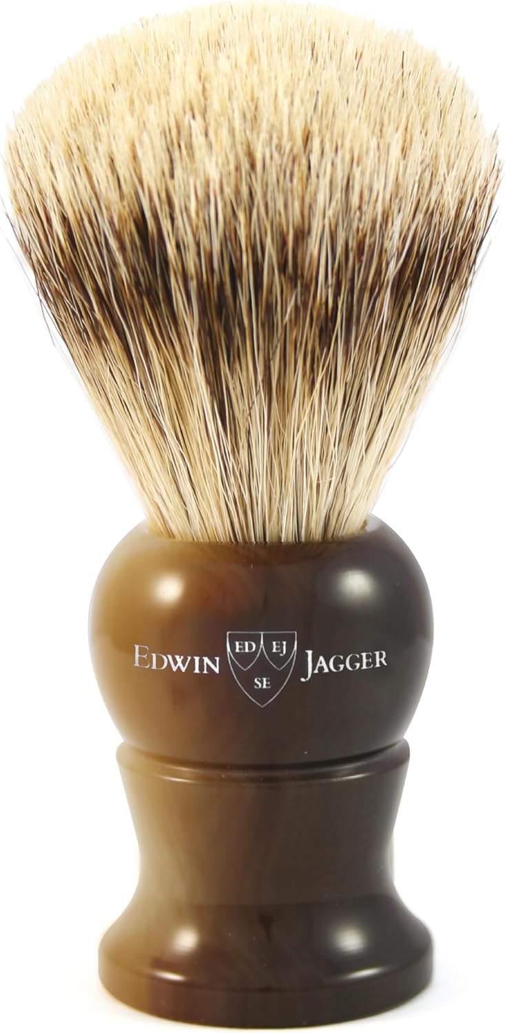 Edwin Jagger Horn Shaving Brush Super Badger - Image 1