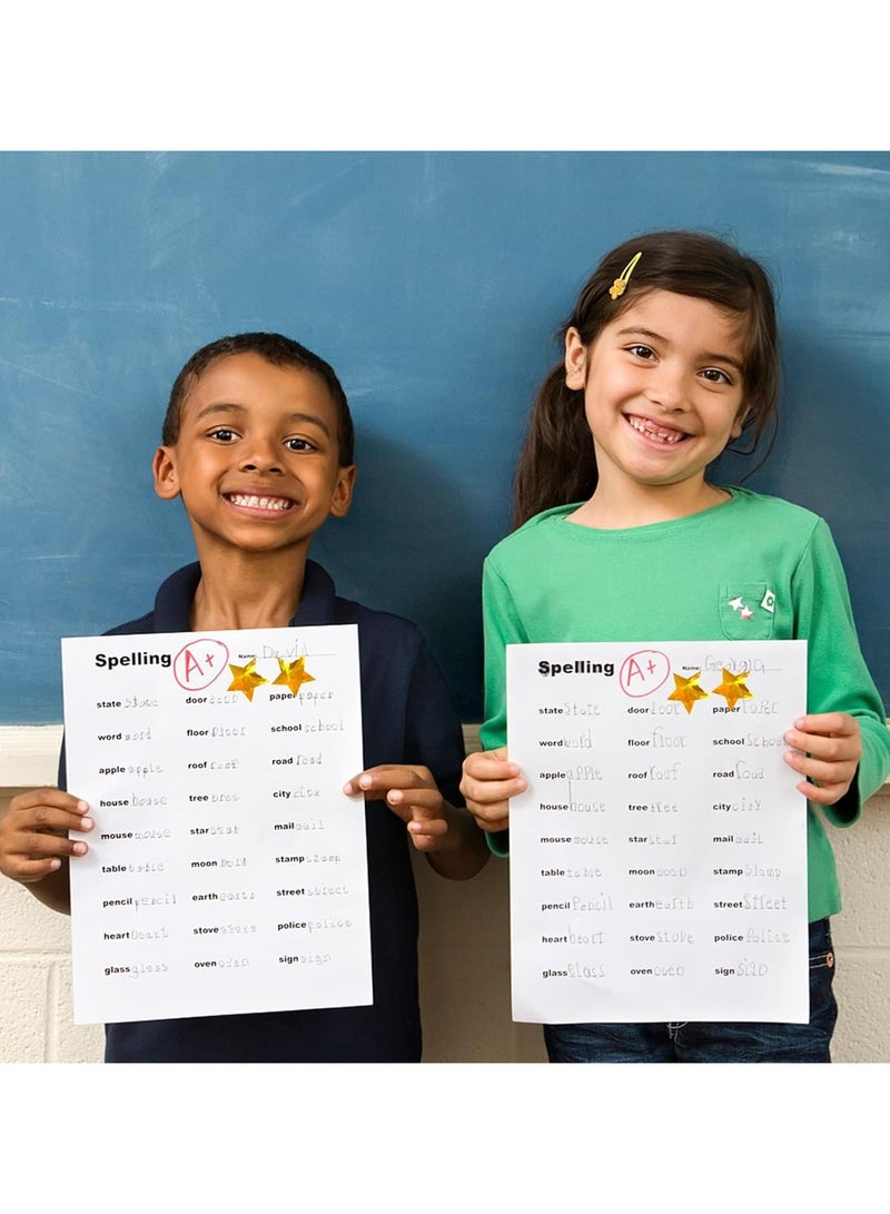 قوس قزح أورينبو 500 قطعة من ملصقات النجوم الذهبية المجسمة مقاس 1 بوصة/2.5 سم، ملصقات معدنية لامعة ذاتية اللصق، ملصقات نجوم لامعة، ملصقات مخطط سلوك المكافأة للأطفال والطلاب والمعلمين - Image 3