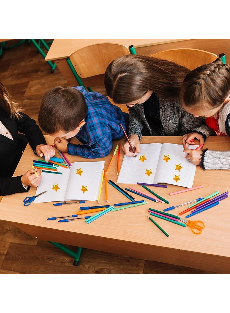 قوس قزح أورينبو 500 قطعة من ملصقات النجوم الذهبية المجسمة مقاس 1 بوصة/2.5 سم، ملصقات معدنية لامعة ذاتية اللصق، ملصقات نجوم لامعة، ملصقات مخطط سلوك المكافأة للأطفال والطلاب والمعلمين - Image 5