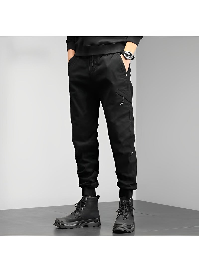 REOCLE Mens Casual Pants Multi-Pockets Cargo Pants Jogger Multi Pockets Outdoor Hiking Work Sweatpants Gym Drawstring Long Pants - Image 2