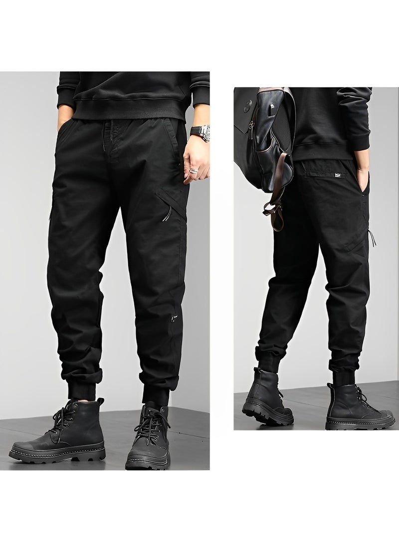 REOCLE Mens Casual Pants Multi-Pockets Cargo Pants Jogger Multi Pockets Outdoor Hiking Work Sweatpants Gym Drawstring Long Pants - Image 3