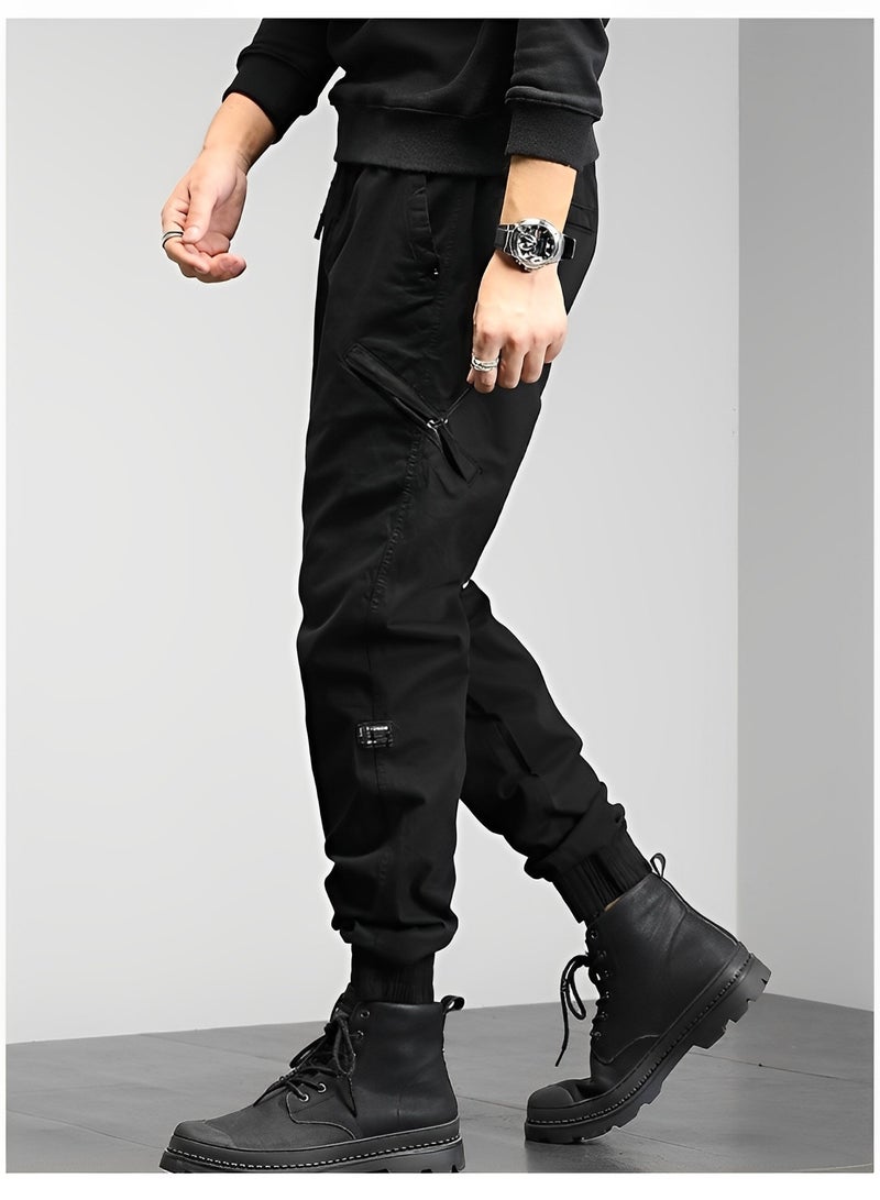 REOCLE Mens Casual Pants Multi-Pockets Cargo Pants Jogger Multi Pockets Outdoor Hiking Work Sweatpants Gym Drawstring Long Pants - Image 5