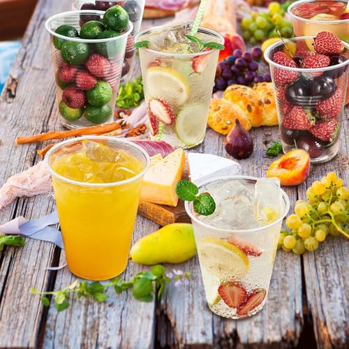 SIUQ 600 Pack 9 oz Plastic Cups, Clear Disposable Cups, Hot/Cold Party Drinking Cups, PP Clear Plastic Cups Bulk for Party, Picnic, BBQ, Wedding, Travel - Image 3
