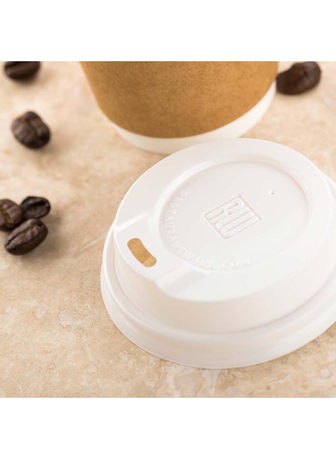 Restaurantware LIDS ONLY: 500-CT Disposable White Lid for 4-OZ Coffee and Tea Cups: Perfect for Coffee Shops, Juice Shops, and Restaurant take out - Recyclable Polystyrene Cup Lid  - Image 3
