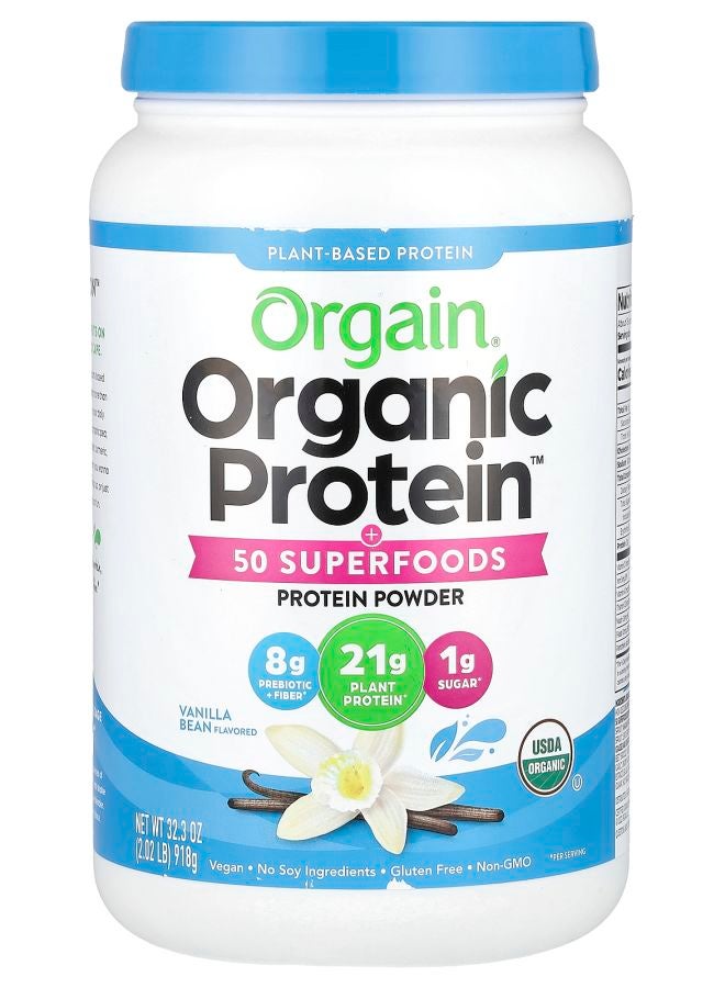 Organic Protein + 50 Superfoods Powder Plant Based Vanilla Bean 2.02 lb (918 g)