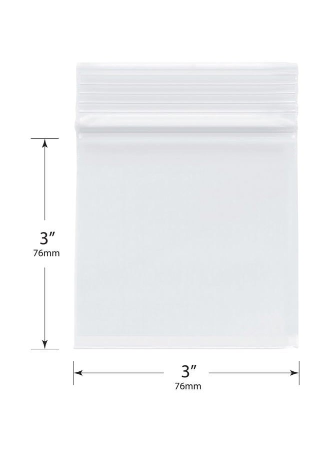 Plymor 3" x 3" (Pack of 100), 4 Mil Heavy Duty Zipper Reclosable Plastic Bags - Image 2
