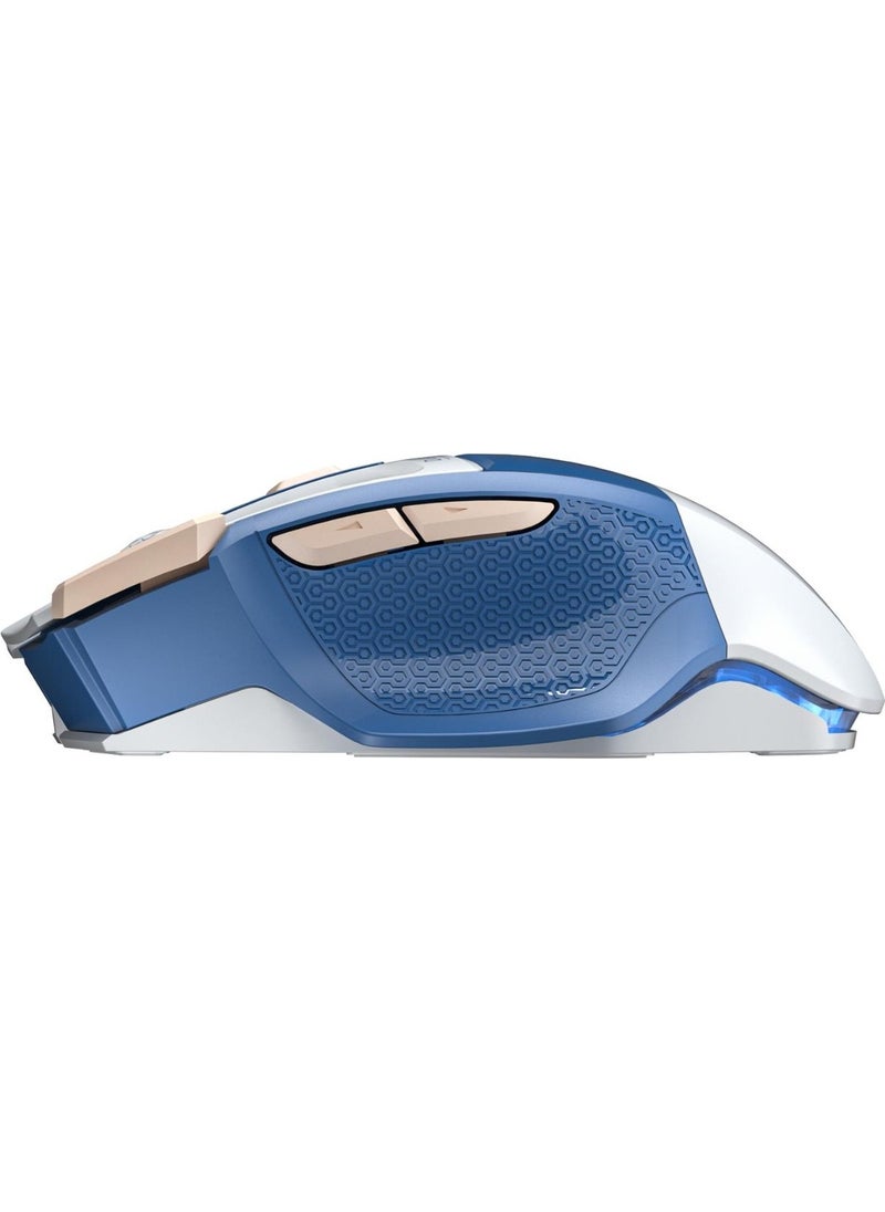 AULA - SC550 4800DPI 7-Key Macro 2.4GHz Wireless Optical RGB Gaming Mouse Blue - Image 1