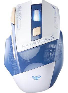 AULA SC550 4800DPI 7-Key Macro 2.4GHz Wireless Optical RGB Gaming Mouse Blue  - Image 1