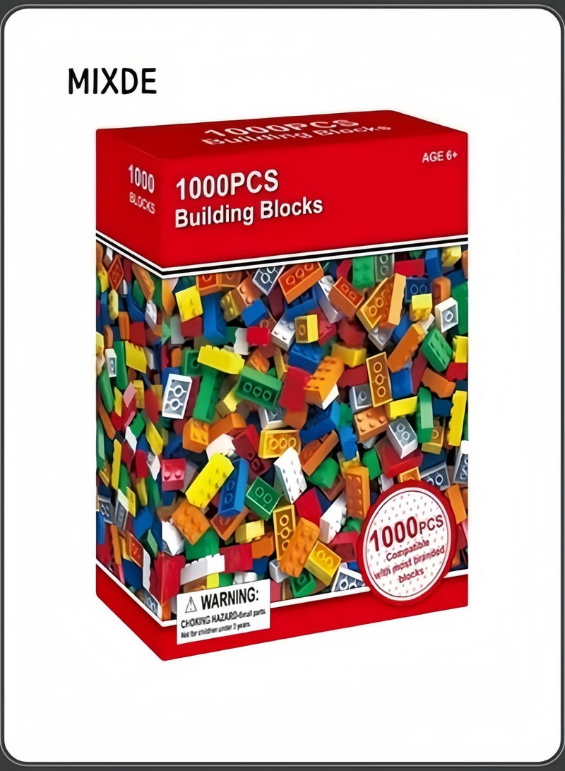 MIXDE 1000 Pieces of Bulk Building Blocks Compatible with  DIY Puzzle Assembly - Image 1