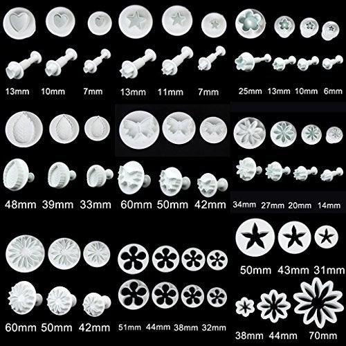Zollyss مجموعة تزيين الكيك بالفوندان من زوليس للزهور (قالب قطع الكوكيز) مجموعة من 33 قطعة - Image 4