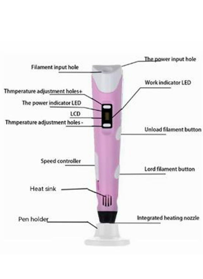 COOLBABY 3D Printing Graffiti Pen 12 color Printing Pen with Display Safe and Non-toxic Temperature and Speed Adjustable Compatible with PLA and ABS Filament Suitable for Graffiti Design Etc