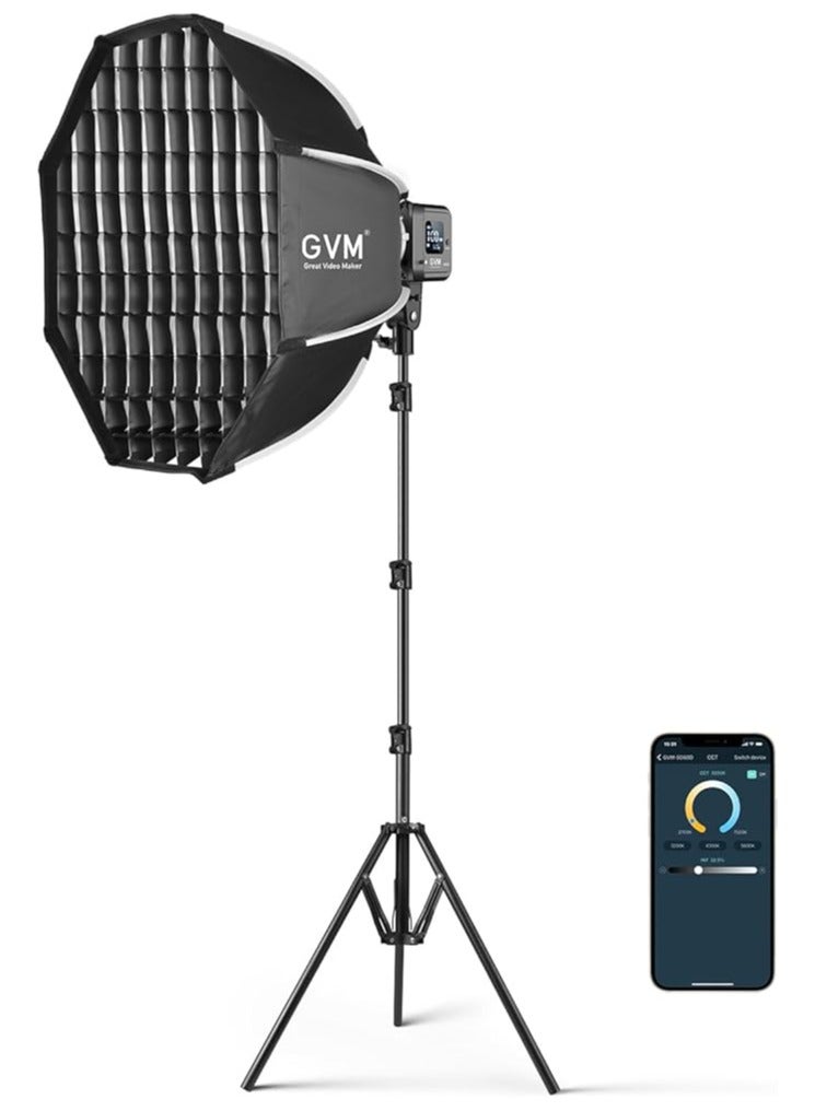 GVM SD80D Bi-Color LED Studio Video Spotlight with Softbox – 80W CRI 97+ Continuous Light for Photography, YouTube, Video Shooting - Image 1