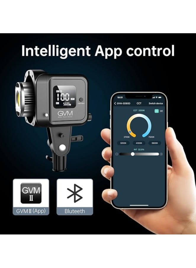 GVM SD80D Bi-Color LED Studio Video Spotlight with Softbox – 80W CRI 97+ Continuous Light for Photography, YouTube, Video Shooting - Image 3