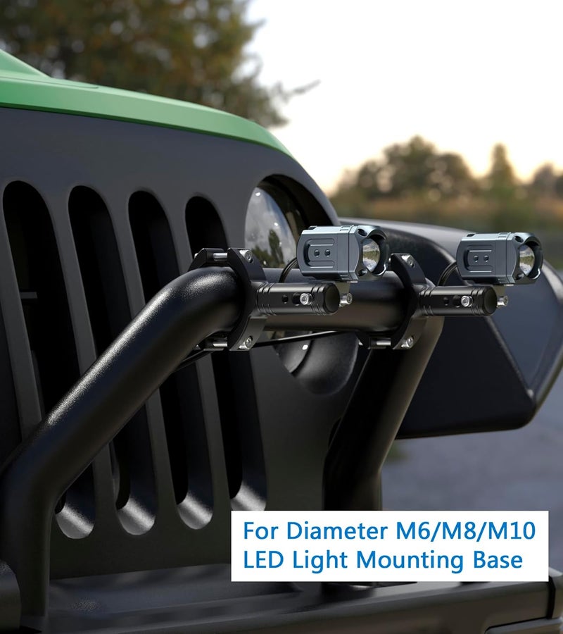 VAZESWIN 2 PCS Sturdy Aluminum Alloy Light Bar Mounting Brackets for 1.25"-2.36" Roll Bar - Image 5