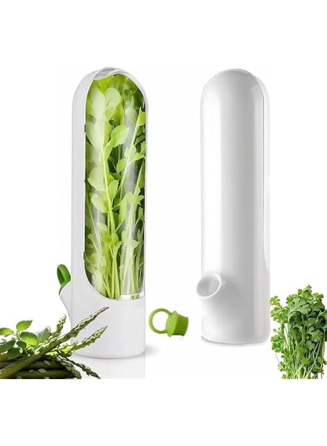 TRASSLE 2pcs Herb Saver for Refrigerator, Fresh Herb Keeper, Cilantro Containers for Refrigerator, Herb Saver Pod, Fresh Herb Keeper for Cilantro, Parsley, Asparagus, Keeps Vegetables for 2-3 Weeks - Image 1