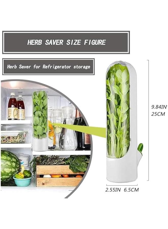 TRASSLE 2pcs Herb Saver for Refrigerator, Fresh Herb Keeper, Cilantro Containers for Refrigerator, Herb Saver Pod, Fresh Herb Keeper for Cilantro, Parsley, Asparagus, Keeps Vegetables for 2-3 Weeks - Image 2