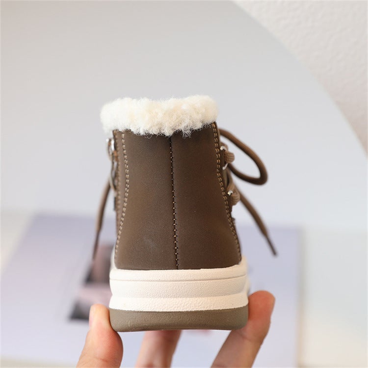 Winter Children'S Casual Mid-Top Ankle Boots Warm Cotton Shoes For Boys And Girls - Image 5