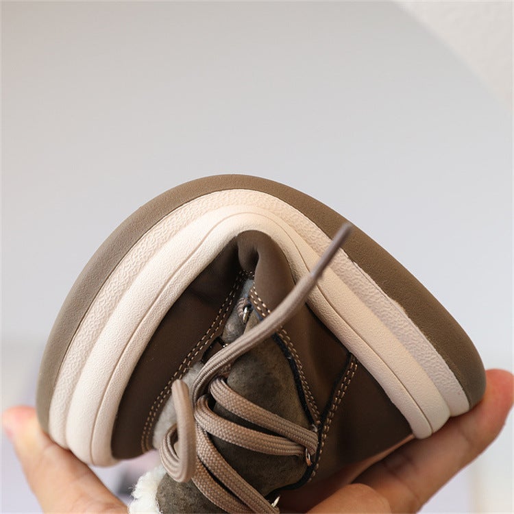 Winter Children'S Casual Mid-Top Ankle Boots Warm Cotton Shoes For Boys And Girls - Image 4