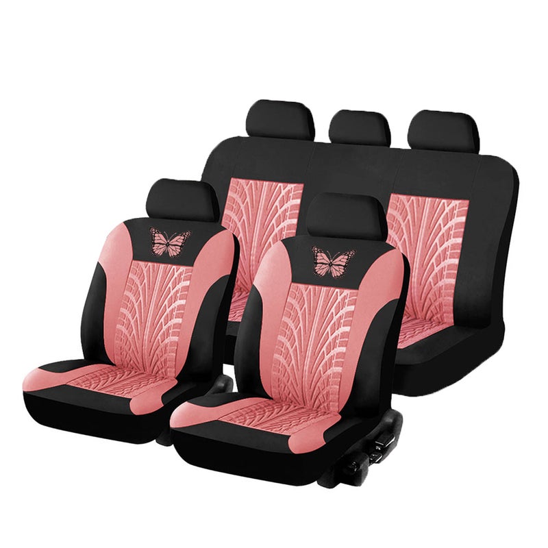 General Car Seat Cover Set Universal ButterflyPattern Embroidery Car Seat Cover Full Set Interior Accessories Auto Seat Cover - Image 1