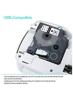 SKY 5 قطع 9 مم × 7 متر شريط D1 أسود على أبيض متوافق مع طابعات الملصقات Dymo LM 160 A40913  - Image 2