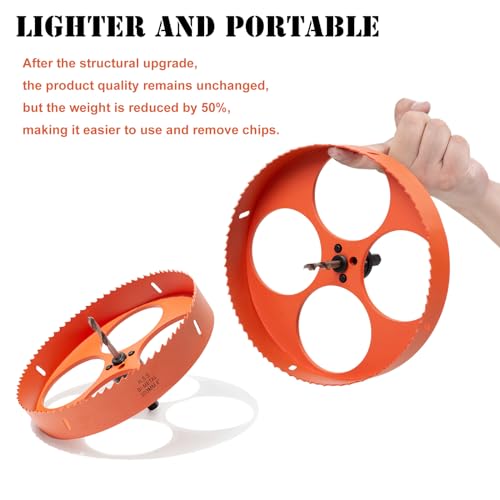 VIKITON 8 Inch Hole Saw with Arbor for Metal Wood Plastic, 8 in Bi-Metal Hole Cutter for Different Project with Smooth and Flat Drilling Edge, Fast Chip Removal，Lighter and Portable - Image 2