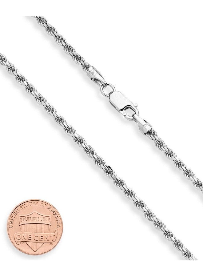 Miabella Solid 925 Sterling Silver Italian 2mm, 3mm Diamond-Cut Braided Rope Chain Necklace for Men Women Made in Italy (3mm, Length 22 Inches) - Image 2