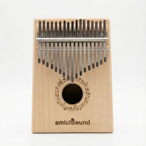 amiciSound Thumb Piano 17 Keys Musical Instrument Kalimba with Engraved Notes, Tuning Hammer and Protective Carry Bag - Image 1