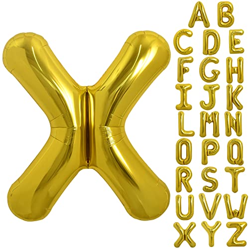 TONIFUL 40 Inch Large Gold Letter X Balloons Helium Filled Foil Mylar Big Balloons for 2026 New Year Eve Graduation Wedding Baby Shower Birthday Party Anniversary Decorations - Image 1