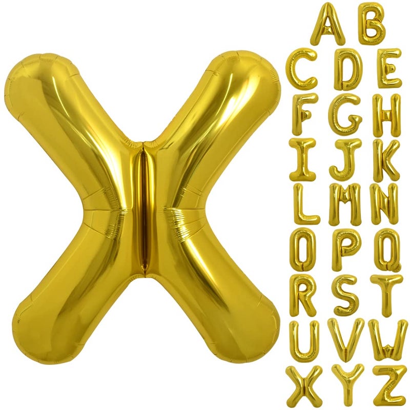TONIFUL 40 Inch Large Gold Letter X Balloons Helium Filled Foil Mylar Big Balloons for 2026 New Year Eve Graduation Wedding Baby Shower Birthday Party Anniversary Decorations - Image 3
