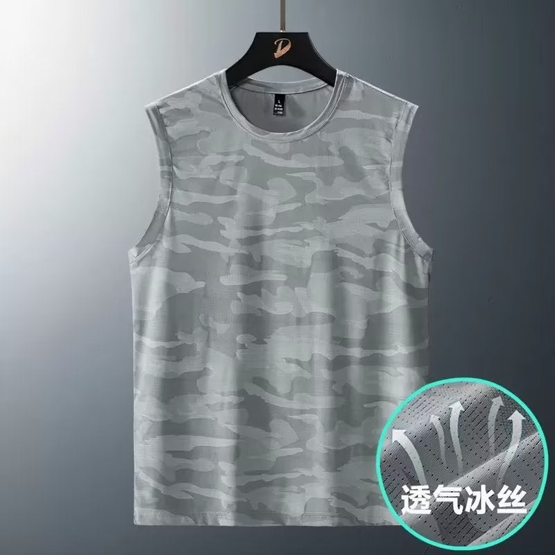 Summer Ice Silk Men'S Thin Camouflage Vest Quick-Drying Loose Comfortable Sleeveless Sweater Casual Running Sleeveless Top - Image 3