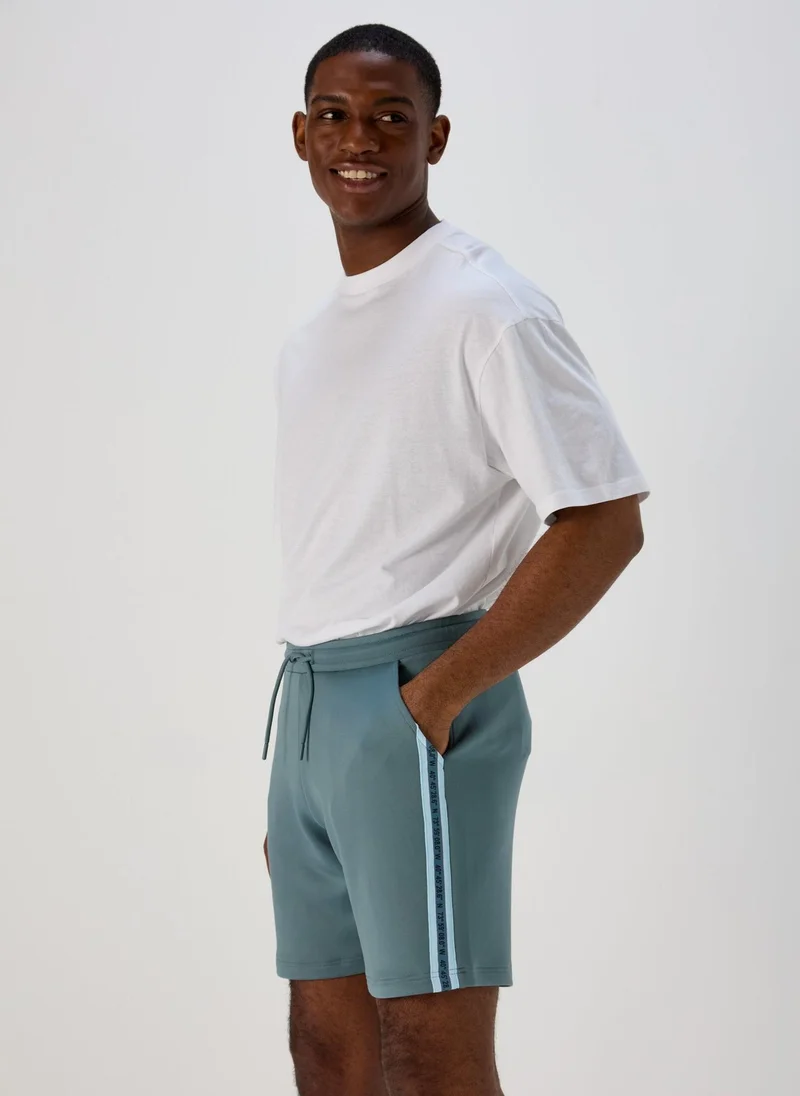 Matalan Teal Stripe Jogger Shorts