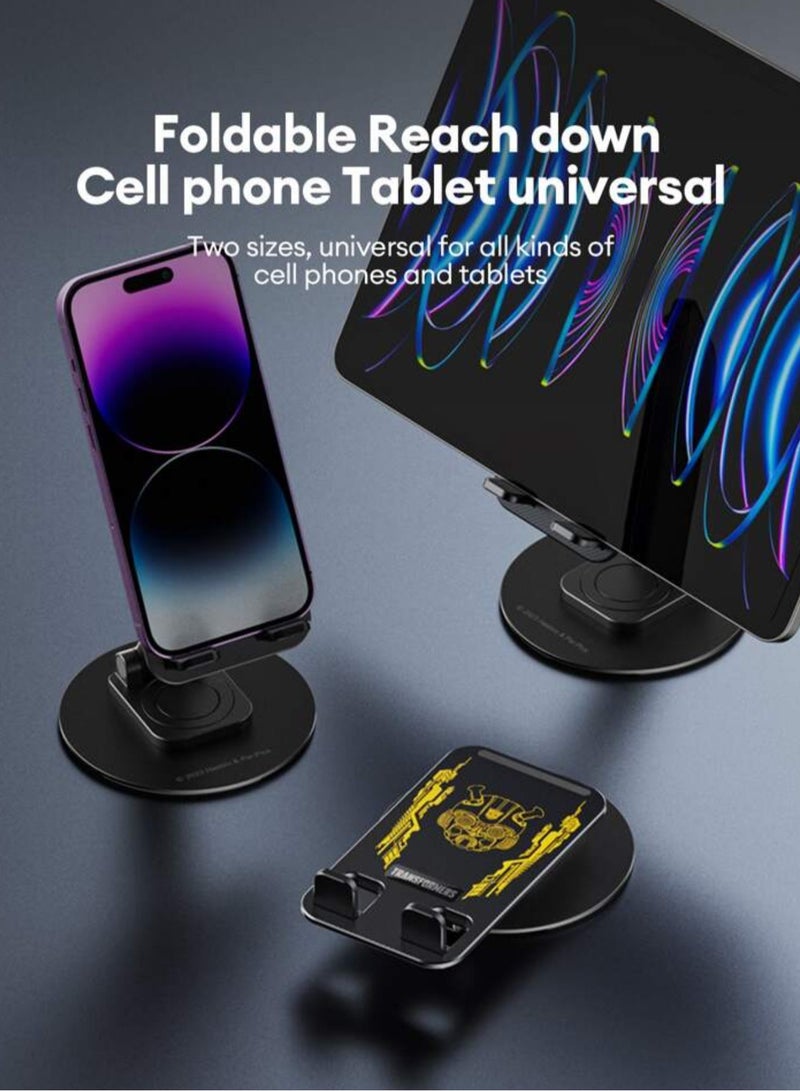 TRANSFORMERS Tablet Stand With 360-degree Rotating And Foldable, Stand For Desk For All Tablets, Stable Metal ipad Stand, Black - Image 4