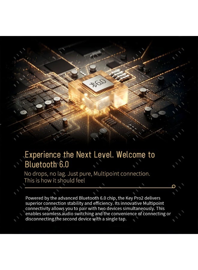 فيل سماعات أذن لاسلكية FIIL Key Pro2 - صوت عالي الدقة (LDAC) TWS، وإلغاء ضوضاء نشطة عميقة ذكية 55 ديسيبل (ANC)، وقابلة للتحويل داخل الأذن/ملائمة شبه مفتوحة، وبلوتوث 6.0، ومدة تشغيل 35 ساعة، واتصال متعدد النقاط - Image 4