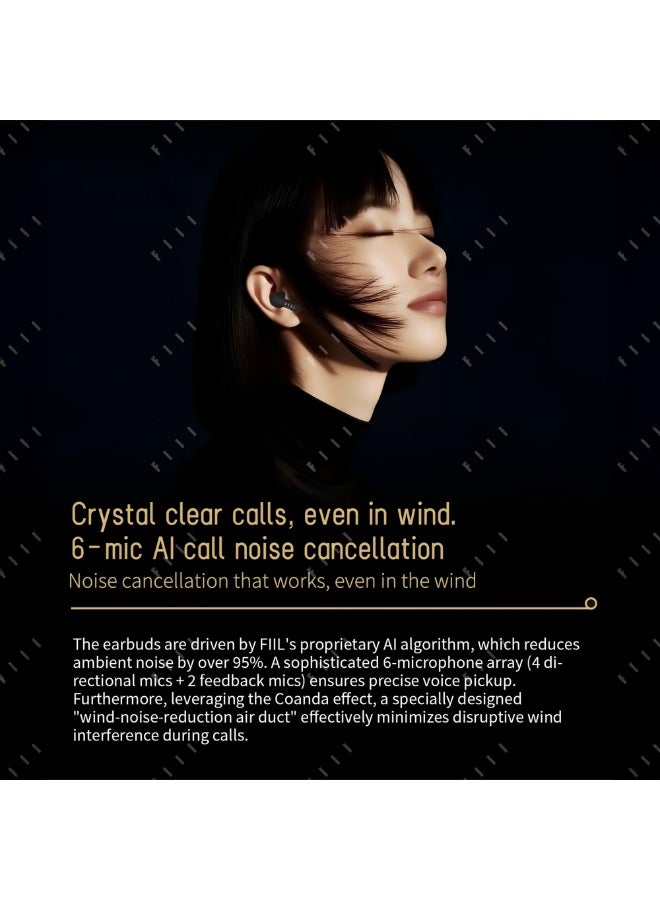 فيل سماعات أذن لاسلكية FIIL Key Pro2 - صوت عالي الدقة (LDAC) TWS، وإلغاء ضوضاء نشطة عميقة ذكية 55 ديسيبل (ANC)، وقابلة للتحويل داخل الأذن/ملائمة شبه مفتوحة، وبلوتوث 6.0، ومدة تشغيل 35 ساعة، واتصال متعدد النقاط - Image 3
