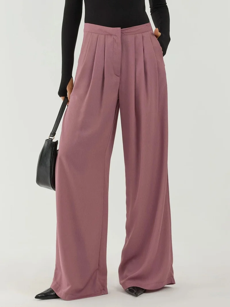 زوبعة بنطلون بالازو واسع بكسرات