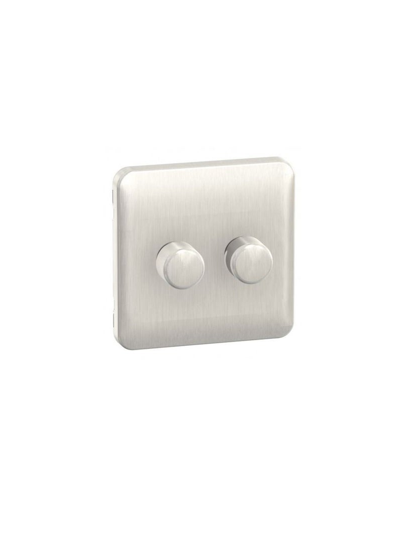 Schneider Electric Lisse GGBL6022LMSSS 2 Gang 2 Way 100W LED Dimmer Stainless Steel - Image 1