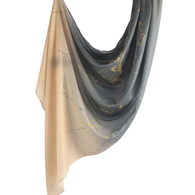 Best-Selling Watercolor Tie-Dye Cotton Scarf - Satin Polyester Long Wrap, Turkish Headscarf