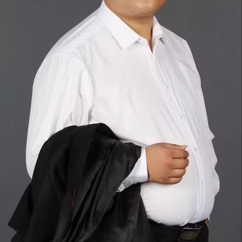 Plus Size Mens Elastic Long Sleeve Shirt dark blue - Image 4