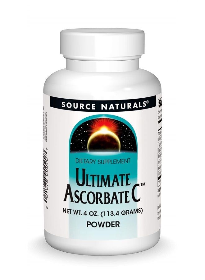 Source Naturals Ultimate Ascorbate C Powder - Vitamin C - 1000 mg Supports Immune System - 4 oz - Image 1