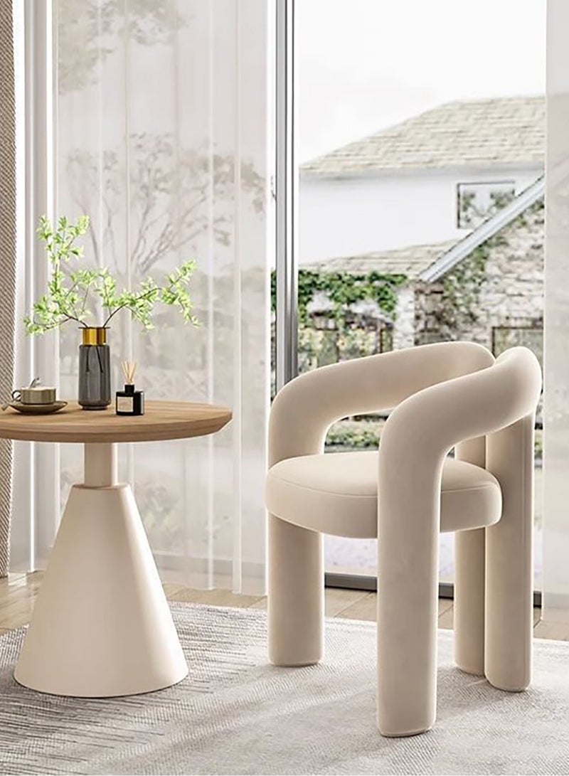 Merry Moments Bold Chair Makeup Seat Dressing Stool Footrest Ladies Stool Girl Chairs Lounge Chair for Bedroom Living Dining Retail Metal Structure Polyurethane Foam Textile Beige Colour Cover H78xW45xL60 cm  - Image 1