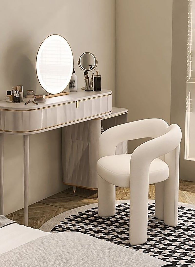 Merry Moments Bold Chair Makeup Seat Dressing Stool Footrest Ladies Stool Girl Chairs Lounge Chair for Bedroom Living Dining Retail Metal Structure Polyurethane Foam Textile Beige Colour Cover H78xW45xL60 cm  - Image 5
