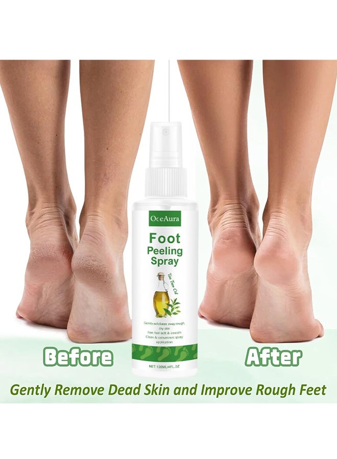 OceAura Foot Peeling Spray, Tea Tree Foot Exfoliator Spray, Vegan Botanicals, Moisturizing & Smooth Feet Skin, Gently Exfoliates Away Rough, Dry Skin, 120ml - Image 4
