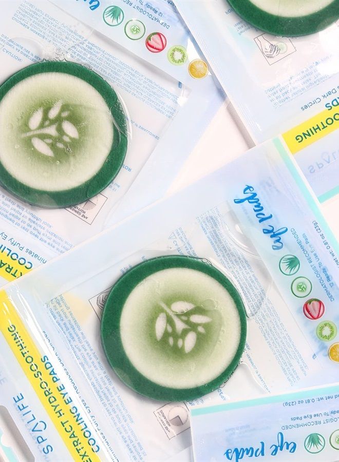 SpaLife Korean Soothing Spa Cooling Eye Pads - 48 Pads - With Fruit + Vegetable Extracts - Depuff Eyes + Reduce Dark Circles (Cucumber) - Image 2