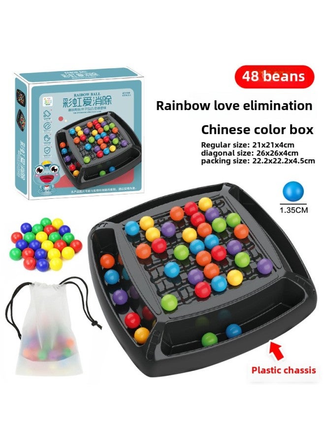 Rainbow Xiaoxiaole Parent-child Interactive Board Game Children's Contraption Concentration Logic Training Intelligence-benefiting Happy Toys-Color: 48 Beads-rainbow Xiaoxiaole (plastic Chassis) 210g  - Image 1