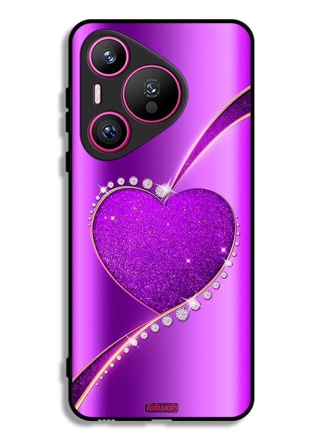 Tolwak Huawei Pura 70 Protective Case Cover Glitter Heart - Image 1