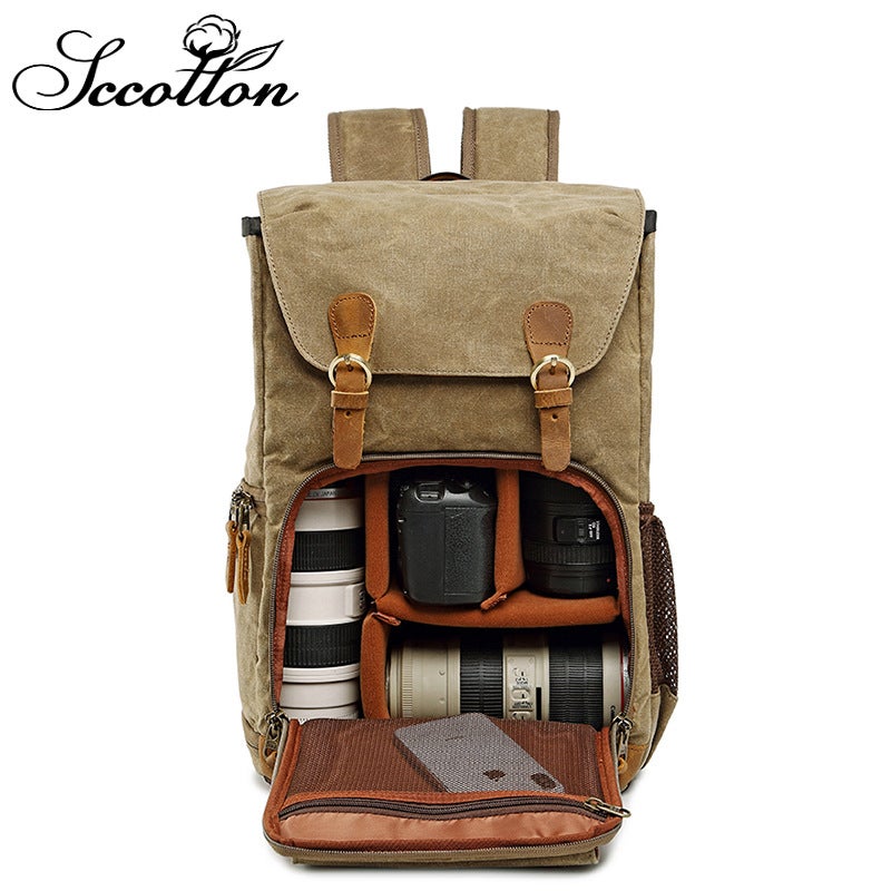 Wear-Resistant Shoulder Waterproof Pography Bag Retro Men'S And Women'S Waterproof Shoulder Liner Lens Bag Slr Digital Camera Bag - Image 2