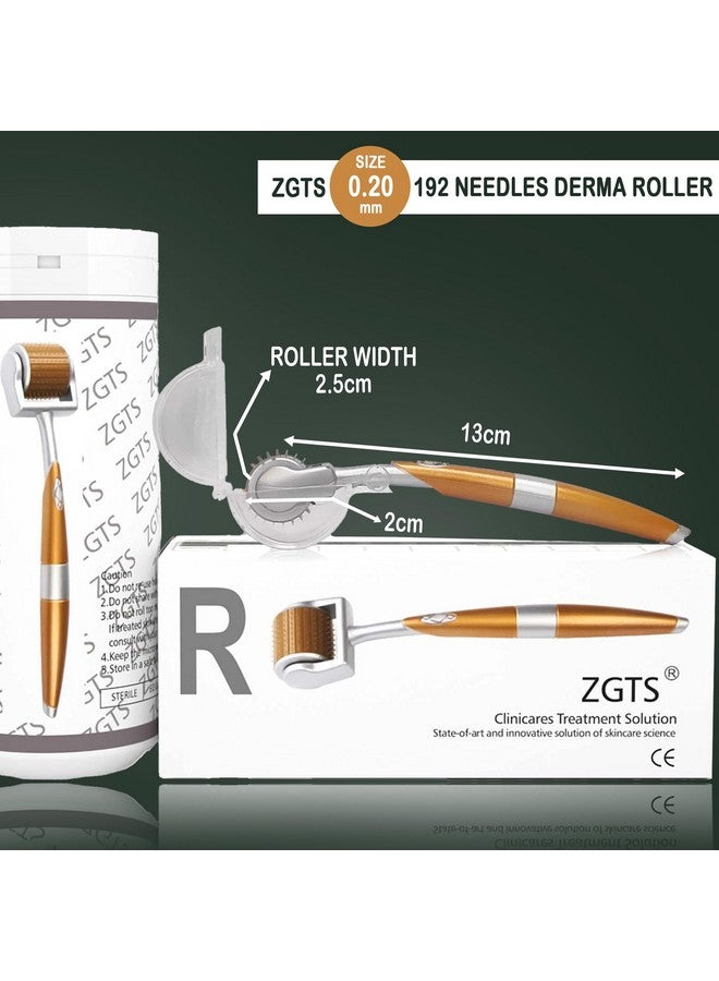 ZGTS نظام ديرما رولر ZGTS بـ 192 إبرة من سبائك التيتانيوم لعلاج حب الشباب وتساقط الشعر، ذهبي، 0.20 مم - Image 4